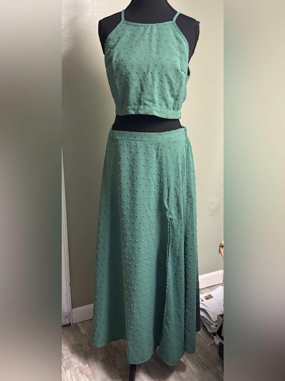SHEIN High-Waist Maxi Skirt and Cropped Top size L